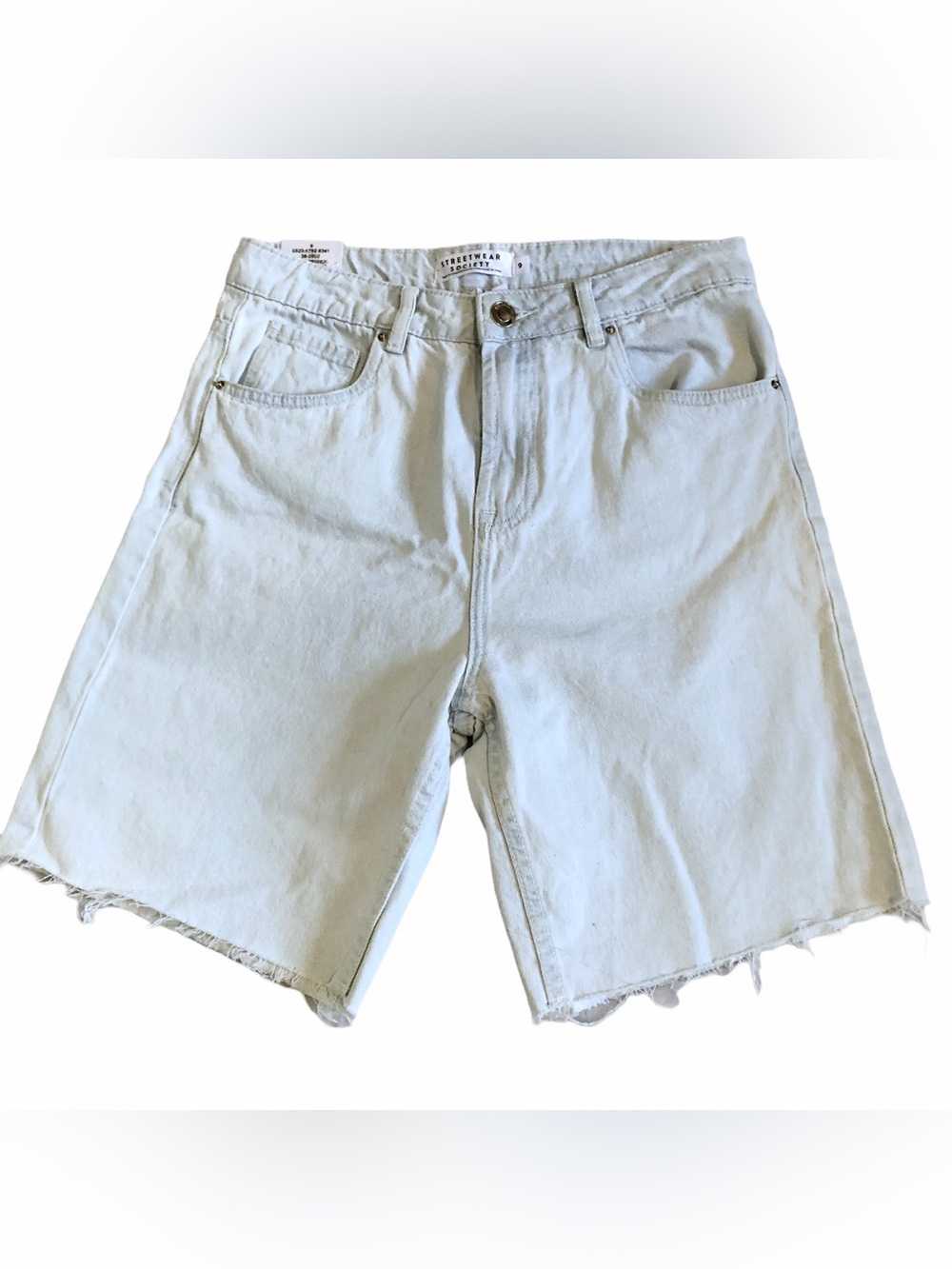 NWT Streetwear Society Distressed Light Wash High Waist Denim Shorts